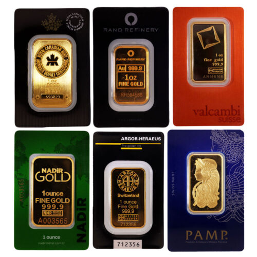 1 ozt lbma carded gold bars