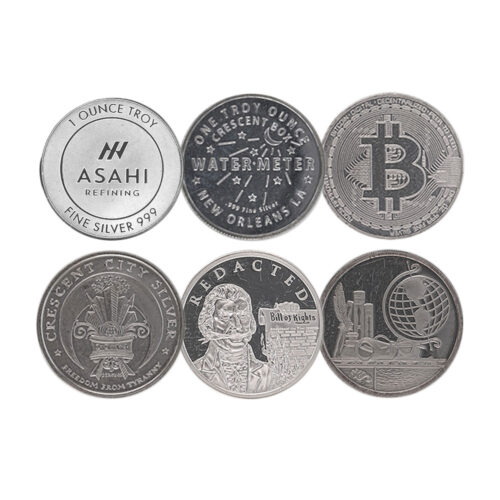 1 ozt silver rounds various designs