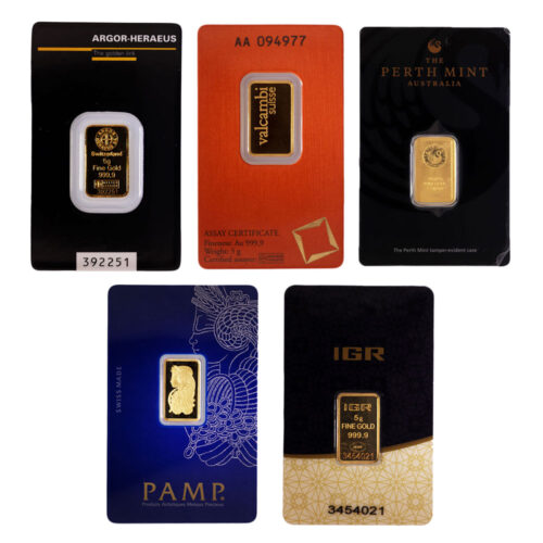 5 gram carded lbma gold bars